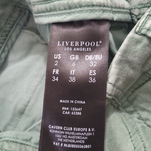 Liverpool Pants Womens 2 Green Stretch Modern Skinny Ankle Preppy Classiccore - Picture 5 of 11